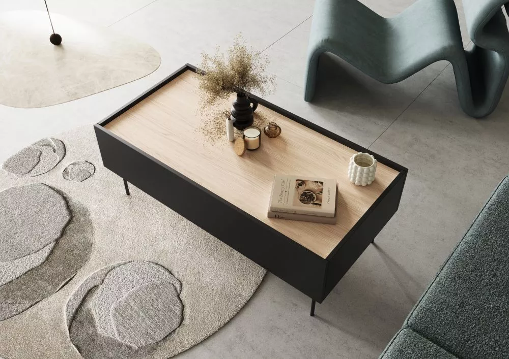 Žurnālgalds Desin L120 1SZ Korpusa krāsa: melns, · 120 × 60 × 45 cm
