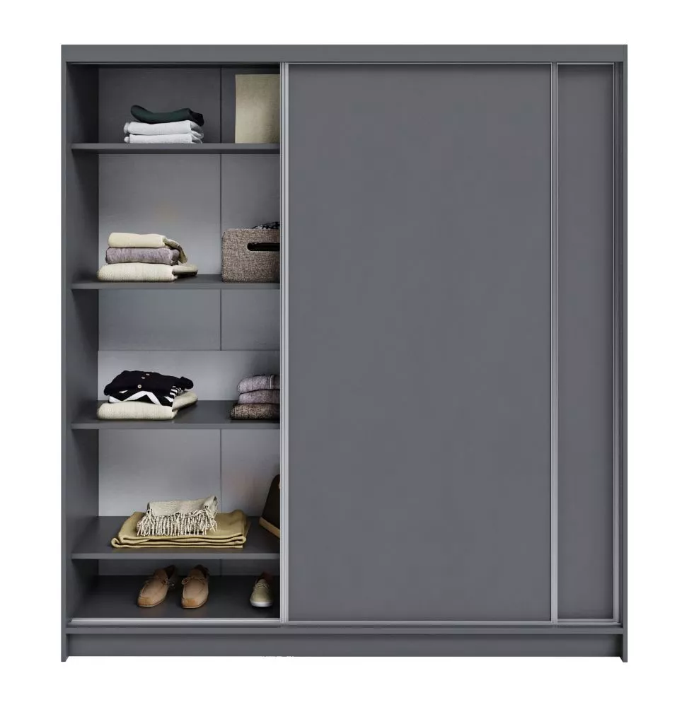 Skapis Denver SZ · Pelēks · 200 × 60.3 × 218 cm