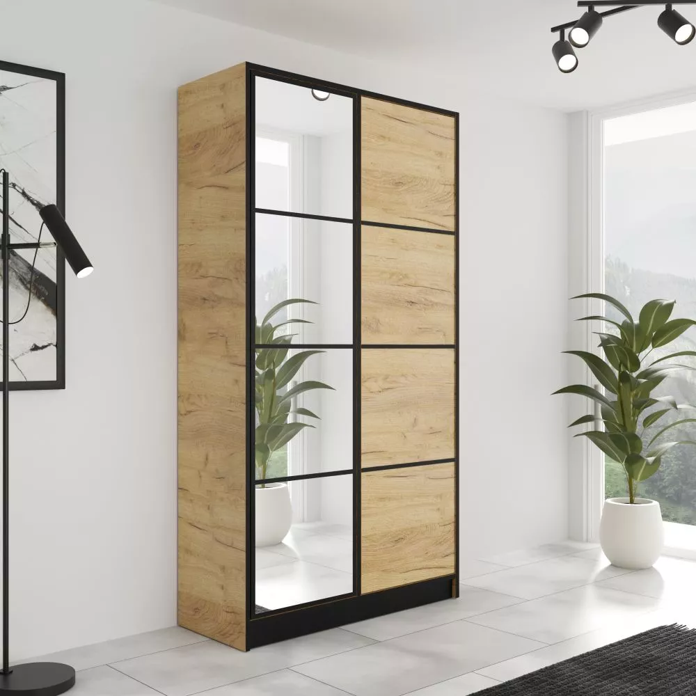 Skapis Eden 02 · Ozols craft zelts · 105 × 39 × 205 cm