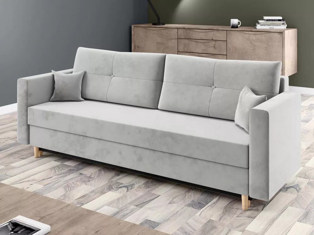 Dīvāns Alis Sofa 3 Standard · Gaiši pelēks · 92 × 217 × 95 cm