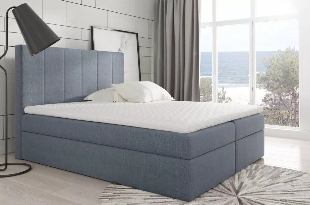 Gulta Bono Boxspring Premium Standard Guļamvietas platums: 200 cm, Guļamvietas garums: 200 cm, · Zili pelēks · 200 × 213