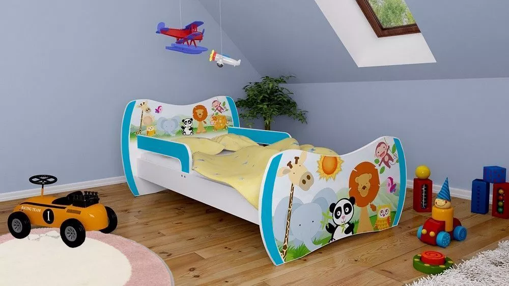 Bērnu gulta Dream L05 180x90 DM03 ar stelāžu Guļamvietas platums: 90 cm, Guļamvietas garums: 180 cm, · 114 × 184 × 71 cm