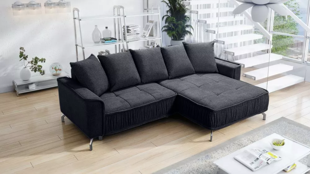 Dīvāns Diosa Bubble Corner Standard · Melns · 173 × 277 × 95 cm