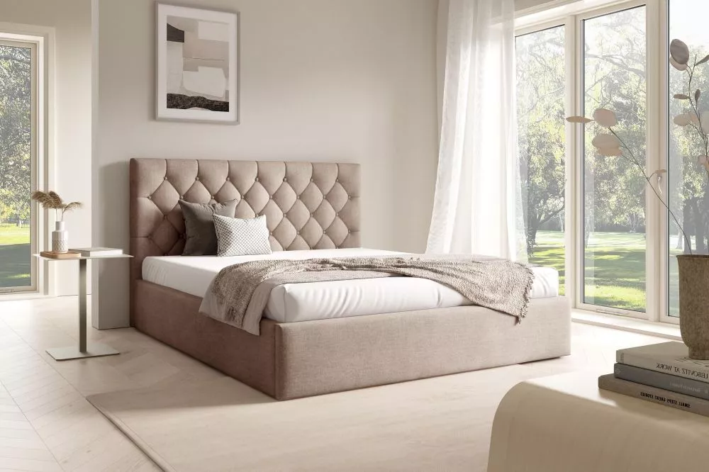 Gulta Best 4 standard ar stelāžu Guļamvietas platums: 140 cm, Guļamvietas garums: 200 cm, stelāžas tips: koka, · Bēšs · 
