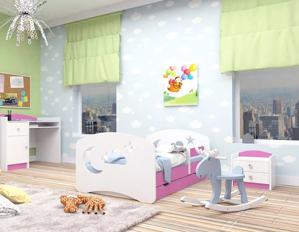 Bērnu gulta Happy Design Chmurka L08 190x90 ar stelāžu Guļamvietas platums: 90 cm, Guļamvietas garums: 190 cm, · 102 × 1