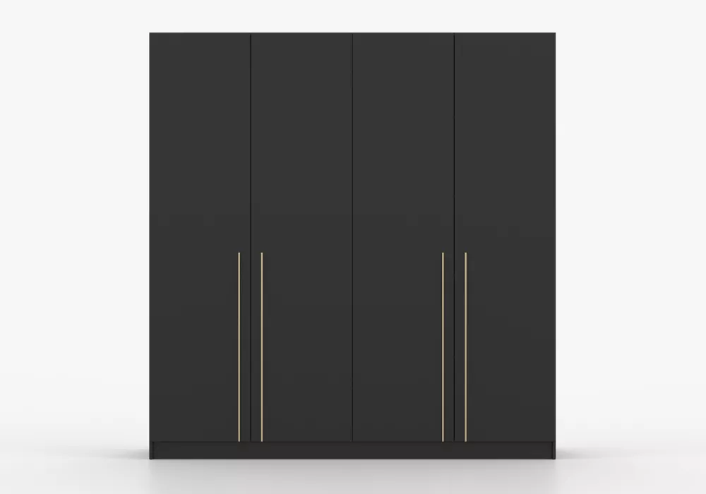 Skapis Rosa 4D · Melns · 200 × 57 × 210 cm
