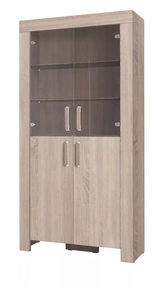 Sekcija Cezar 3 ar LED · Ozols sonoma · 100 × 42 × 201 cm