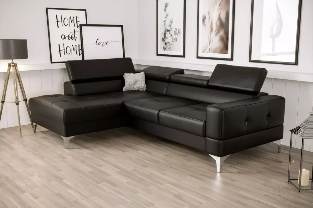 Dīvāns Toscania Mini standard · Melns · 170 × 250 × 78 cm