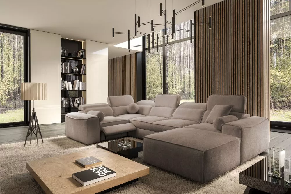 Dīvāns Viteo 8 Mix Standard · Gaiši brūns · 278 × 343 × 70 cm