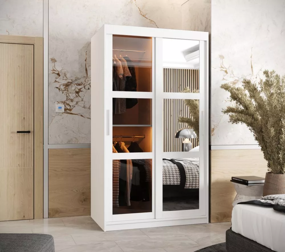 Skapis Dome 2 ar LED · Balts · 100 × 62 × 200 cm