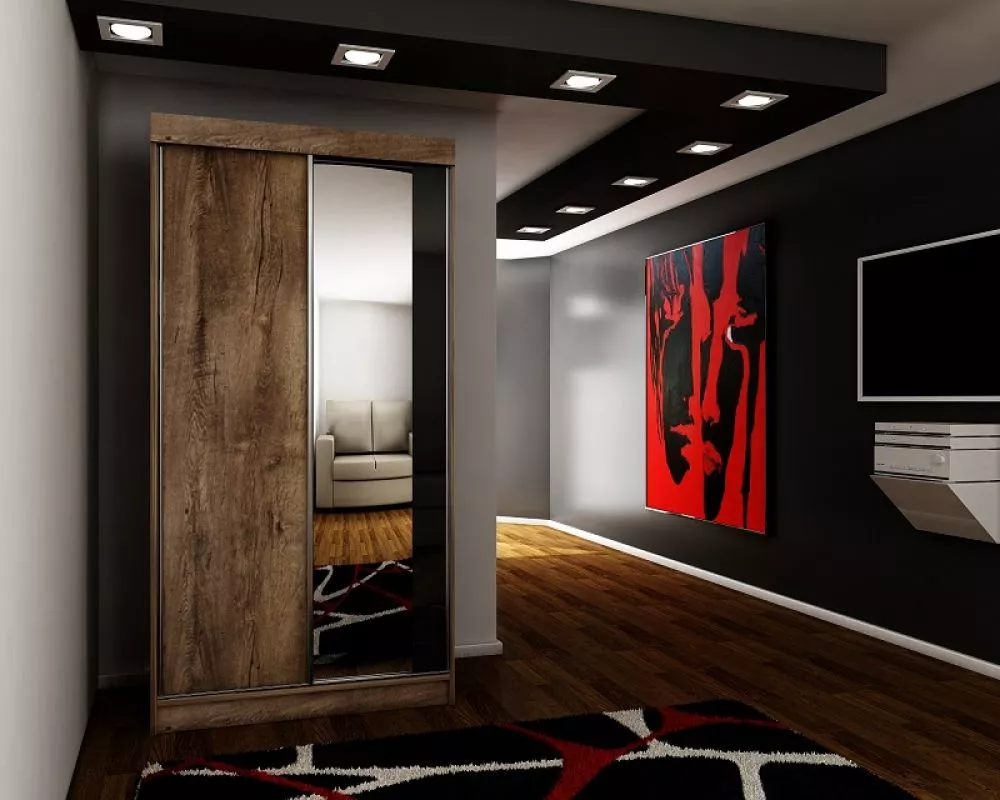 Skapis Top 31 ar LED · Tumšais osis · 100 × 62 × 200 cm