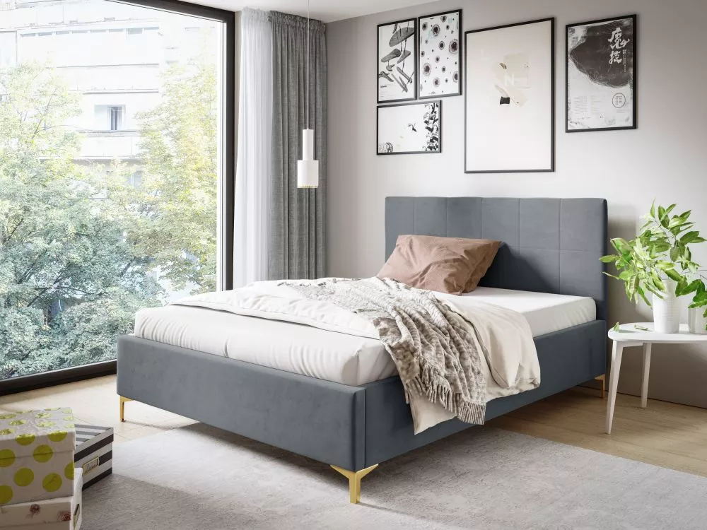 Gulta PK36 Basic ar stelāžu Guļamvietas platums: 160 cm, Guļamvietas garums: 200 cm, stelāžas tips: koka, · Pelēks · 178