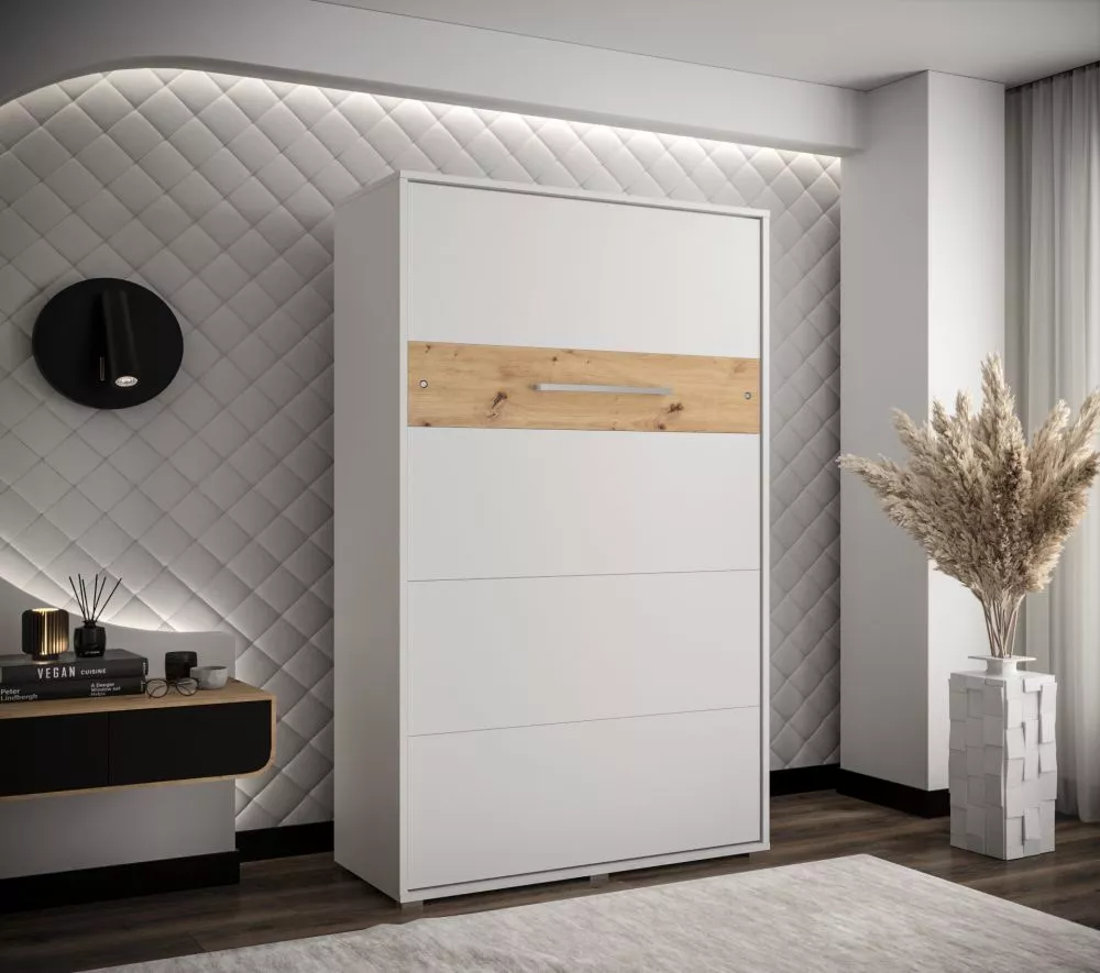 Gulta Home V LED ar stelāžu Guļamvietas platums: 120 cm, Korpusa krāsa: balts, Guļamvietas garums: 200 cm, stelāžas tips