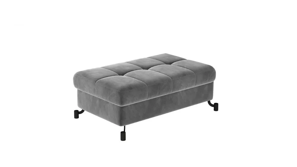 Pufs Lorelle P Standard Auduma numurs: Paros 05, · Pelēks · 100 × 45 × 70 cm