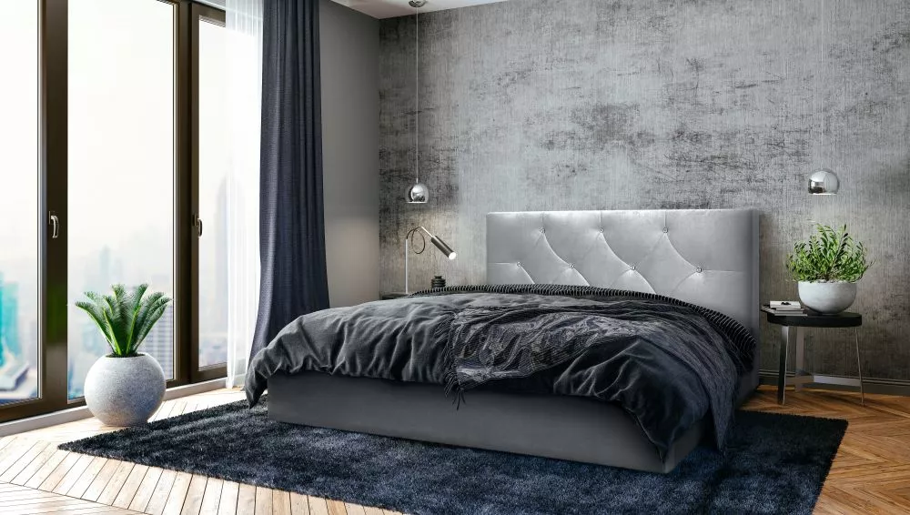Gulta Dubaj Standard ar stelāžu Guļamvietas platums: 180 cm, Guļamvietas garums: 200 cm, stelāžas tips: koka, · Gaiši pe