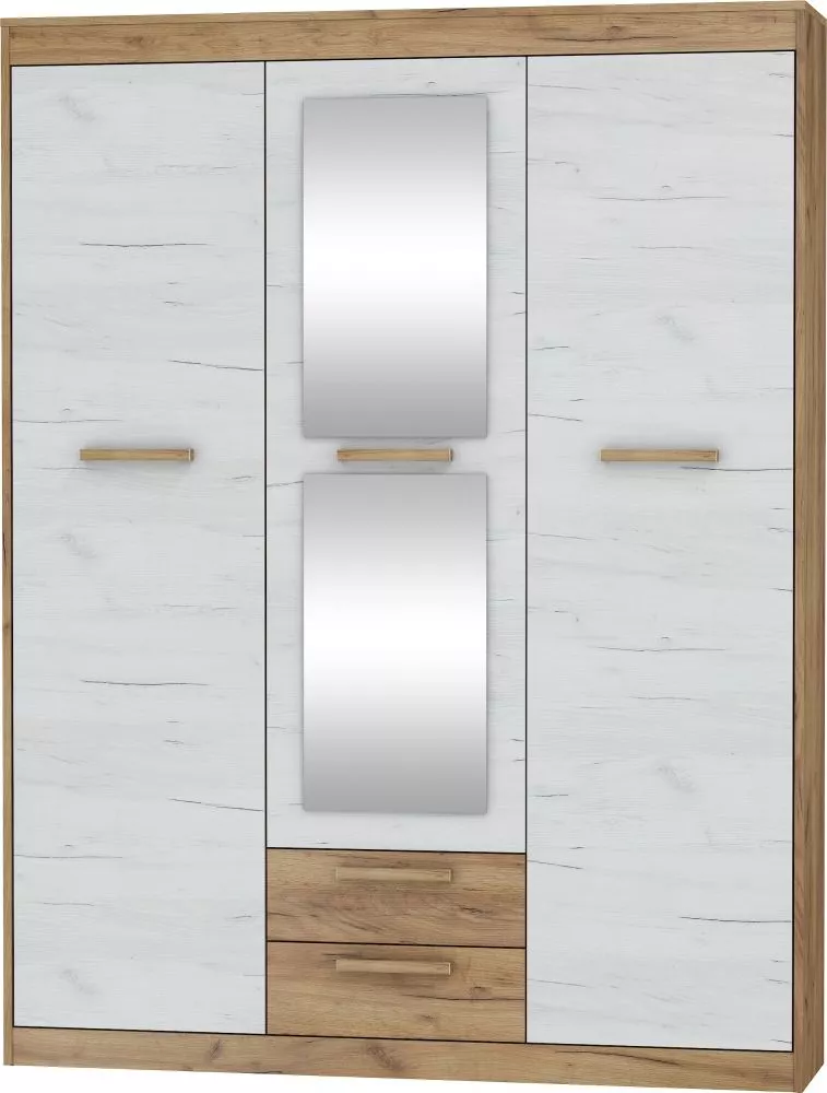 Skapis Maximus MXS 05 · Zelts ozols + balts ozols · 148 × 57 × 210 cm