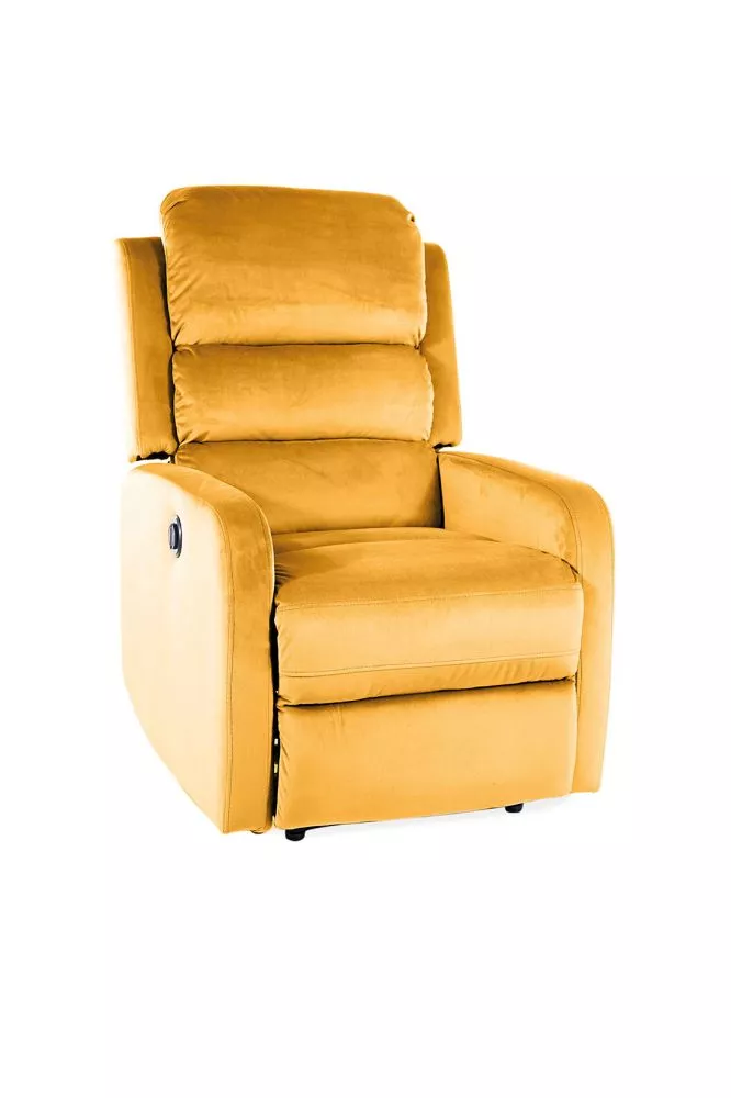 Mīksts krēsls Pegaz Comfort Velvet Sēdvietas dziļums: 53 cm, Maksimālais dziļums: 160 cm, · Dzeltens · 64 × 88 × 102 cm