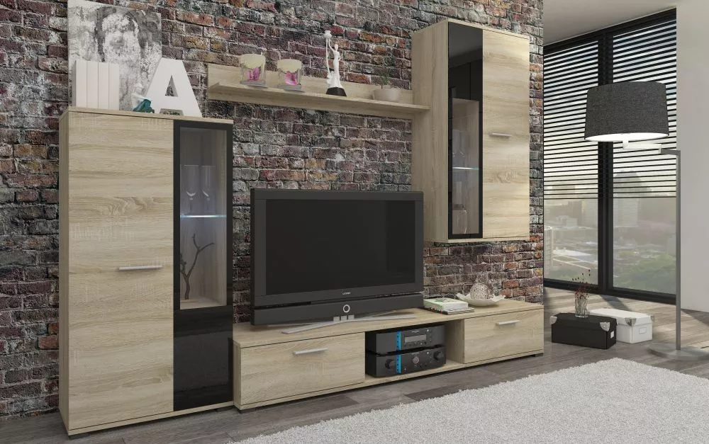 Sekcija Salsa ar LED Korpusa krāsa: sonoma, · 240 × 30.6 × 180 cm