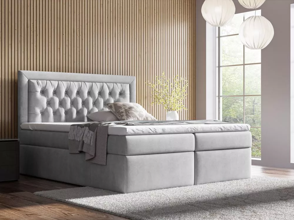 Gulta Boxspring 68 standard Guļamvietas platums: 180 cm, Guļamvietas garums: 200 cm, · Pelēks · 181 × 210 × 118 cm