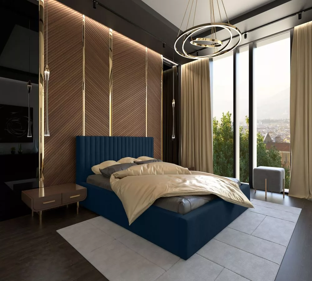 Gulta Vegas 01 Monolith Standard ar stelāžu Guļamvietas platums: 140 cm, Guļamvietas garums: 200 cm, stelāžas tips: koka