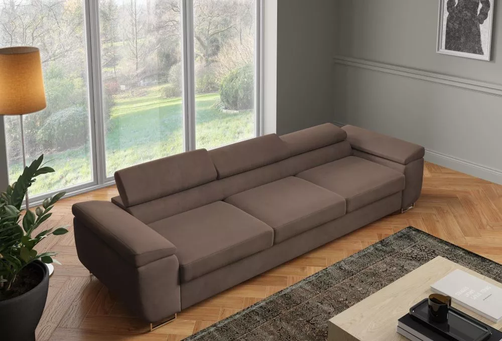 Dīvāns Alice Sofa standard · Tumši brūns · 98 × 262 × 60 cm