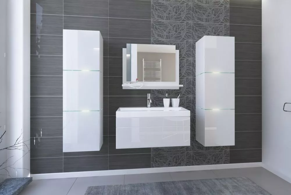 Vannas istabas komplekts Ibiza big 2 80 ar LED · Balts · 110 × 154 × 42 cm