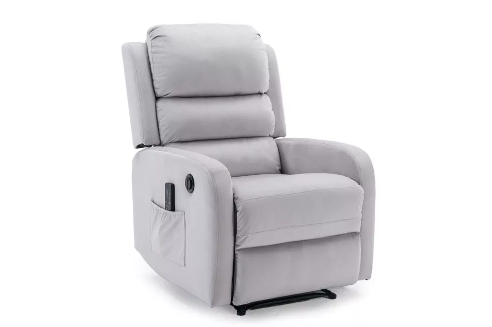 Mīksts krēsls Pegaz M Velvet Sēdvietas dziļums: 53 cm, Maksimālais dziļums: 160 cm, · Gaiši pelēks · 64 × 88 × 102 cm