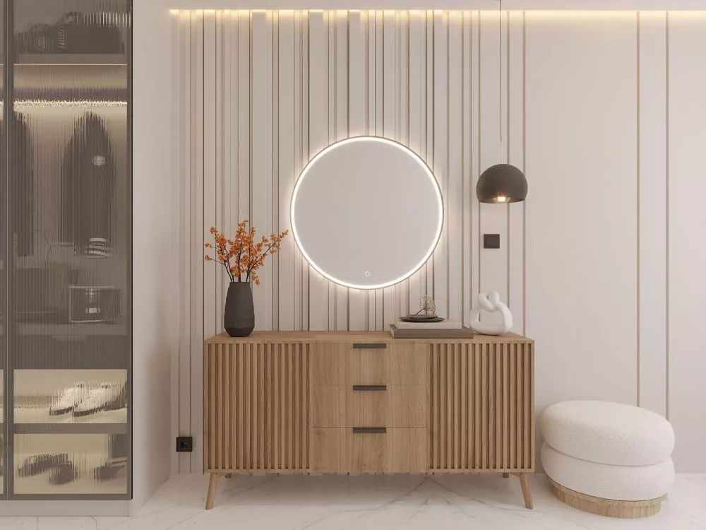 Spogulis Divissi L ar LED · Melns · 3 cm