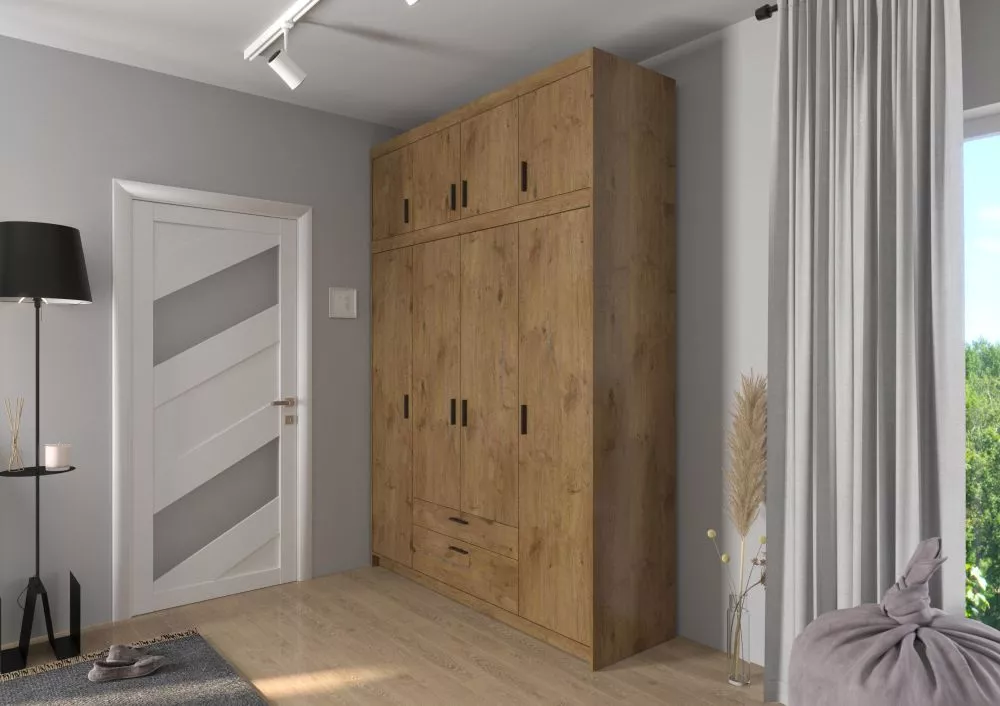 Skapis Elena 4D Premium · Ozols lefkas · 176.3 × 53 × 245.5 cm