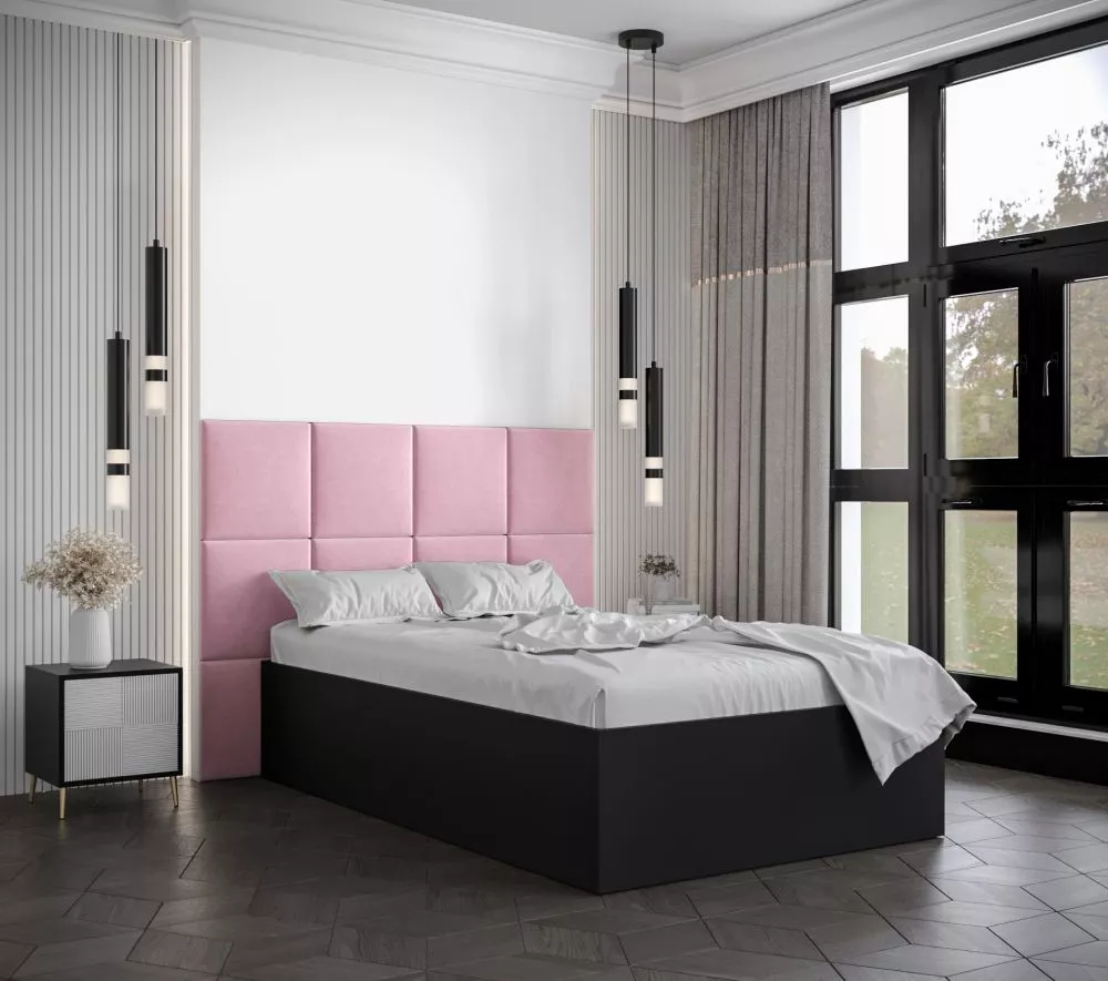 Gulta Bella 4 ar stelāžu Guļamvietas platums: 120 cm, Korpusa krāsa: melns, Guļamvietas garums: 200 cm, stelāžas tips: k