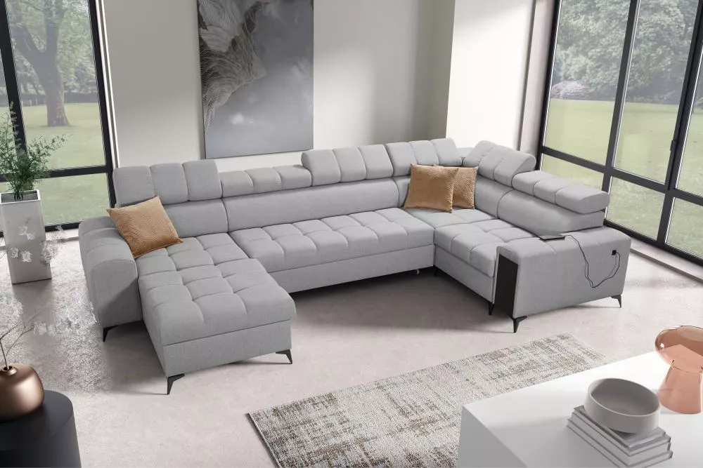 Dīvāns Greco 4 Mini Standard · Pelēks · 201 × 337 × 84 cm