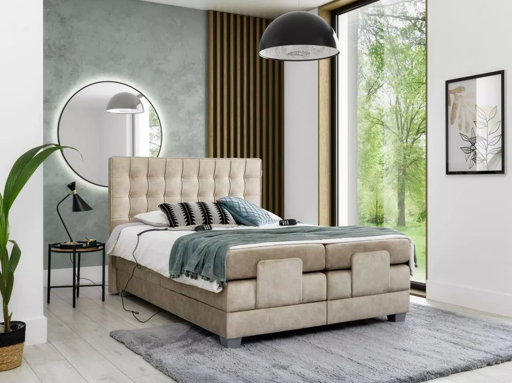 Gulta Play Electric Boxspring Standard Guļamvietas platums: 120 cm, Guļamvietas garums: 200 cm, · Gaišais kapučīno · 127