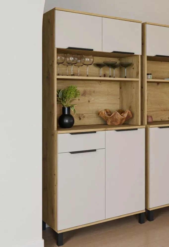 Sekcija Solea Buffet 80 Korpusa krāsa: ozols artisan, · 80 × 40 × 177 cm