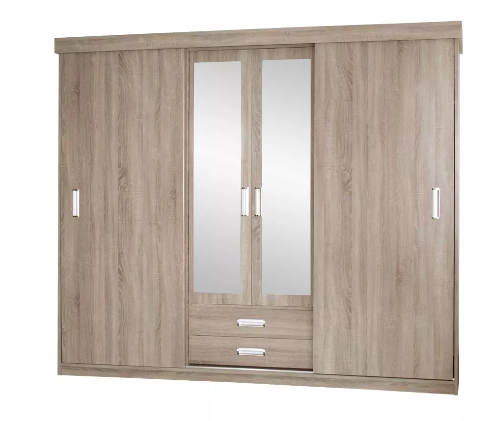 Skapis California KA-S4D · Trifeļu ozols · 250 × 62 × 210 cm