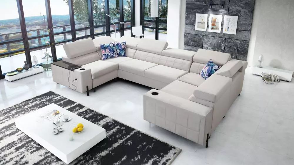 Dīvāns Gabio 10 Standard · Krēma · 207 × 358 × 73 cm