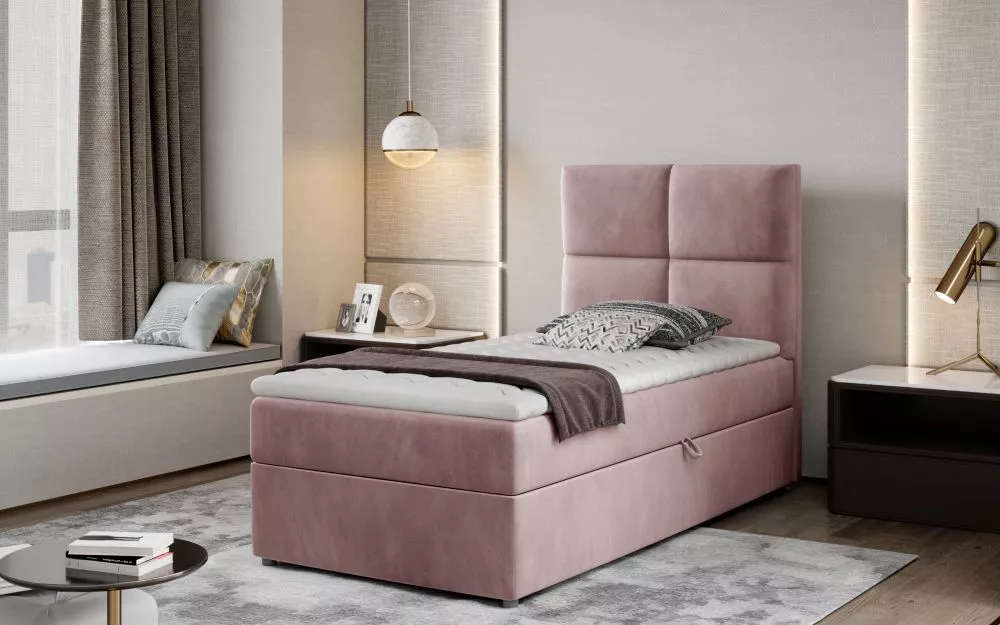 Gulta Rivia 90x200 Boxspring Premium Standard Guļamvietas platums: 90 cm, Guļamvietas garums: 200 cm, · Rozā · 90 × 210 