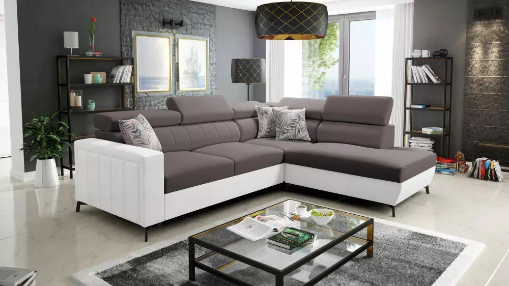 Dīvāns Baltico 3 Mini Standard · Brūns + balts · 224 × 265 × 83 cm