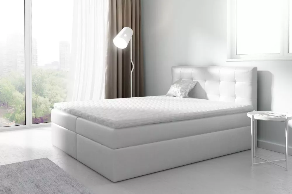 Gulta Top2 Boxspring Standard Guļamvietas platums: 120 cm, Guļamvietas garums: 200 cm, · Balts · 124 × 208 × 103 cm