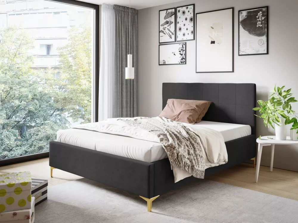 Gulta PK36 Basic ar stelāžu Guļamvietas platums: 180 cm, Guļamvietas garums: 200 cm, stelāžas tips: koka, · Grafīts · 19