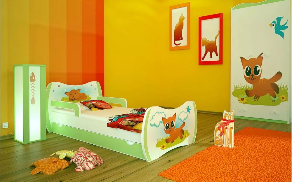 Bērnu gulta Dream L02 140x70 DM20 ar stelāžu Guļamvietas platums: 70 cm, Guļamvietas garums: 140 cm, · 94 × 144 × 71 cm