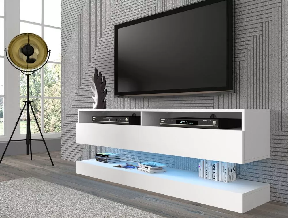 TV tumba Duo 160 ar LED · 160 × 34 cm