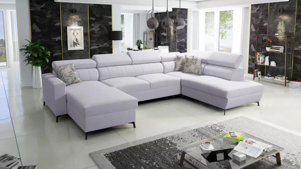 Dīvāns Baltico 6 Premium Standard · Gaiši pelēks · 224 × 351 × 83 cm