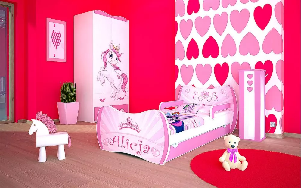 Bērnu gulta Dream L06 180x90 DM24 ar stelāžu Guļamvietas platums: 90 cm, Guļamvietas garums: 180 cm, · 114 × 184 × 71 cm