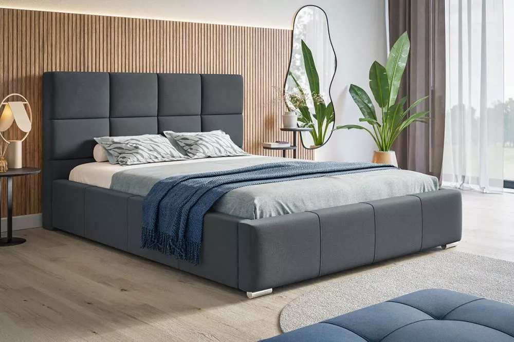 Gulta Bed 7 standard ar stelāžu Guļamvietas platums: 160 cm, Guļamvietas garums: 200 cm, stelāžas tips: koka, · Tumši pe