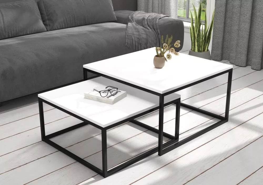 Žurnālgalds Kama Loft Korpusa krāsa: balts, · 75 × 75 × 43 cm