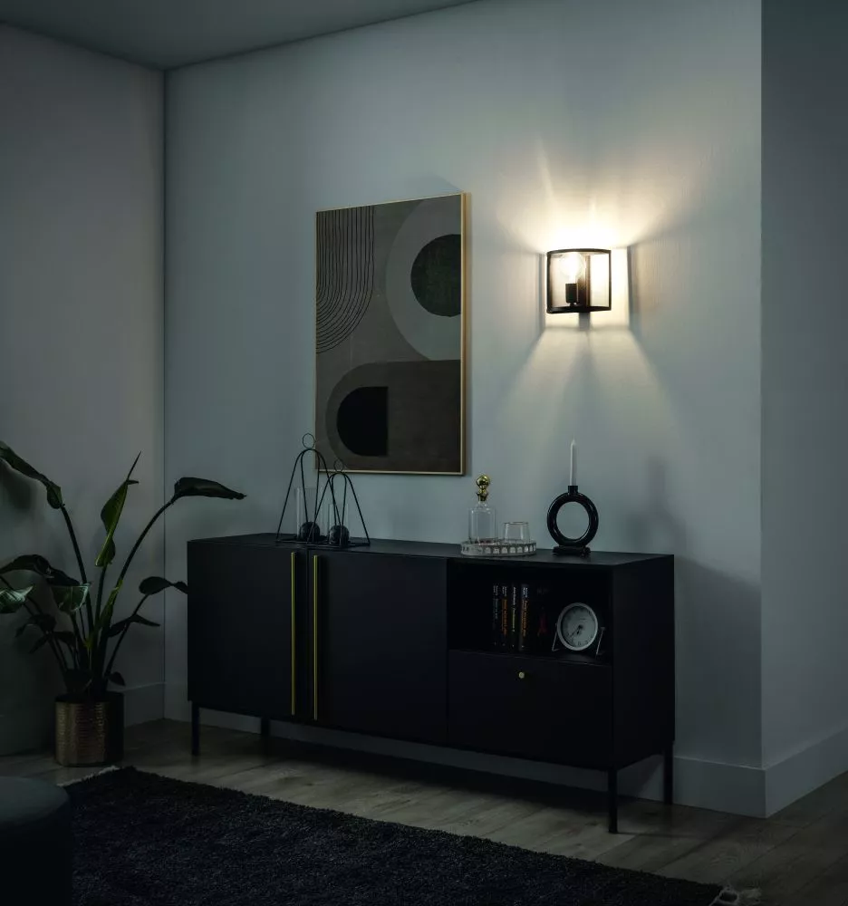 Lampa Gormar 2 veids: sienas, · Melns · 22 × 13 × 20 cm