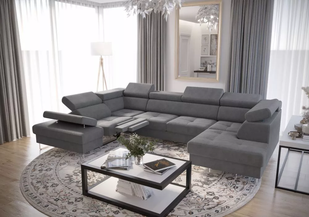 Dīvāns Galaxy Max 2 Relax standard · Grafīts · 215 × 350 × 74 cm