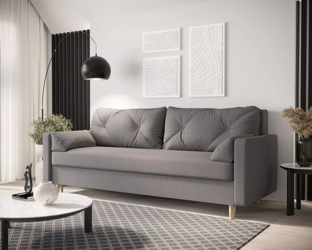 Dīvāns Astra Standard · Pelēks · 87 × 220 × 88 cm