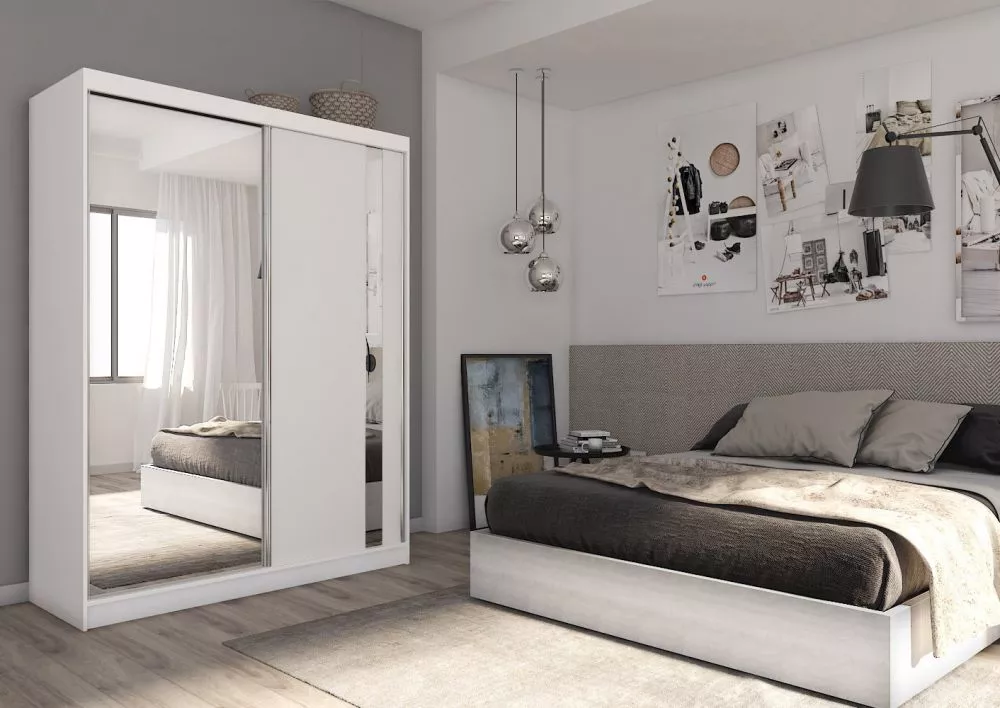 Skapis Gracja ar LED · Balts · 160 × 61 × 216 cm