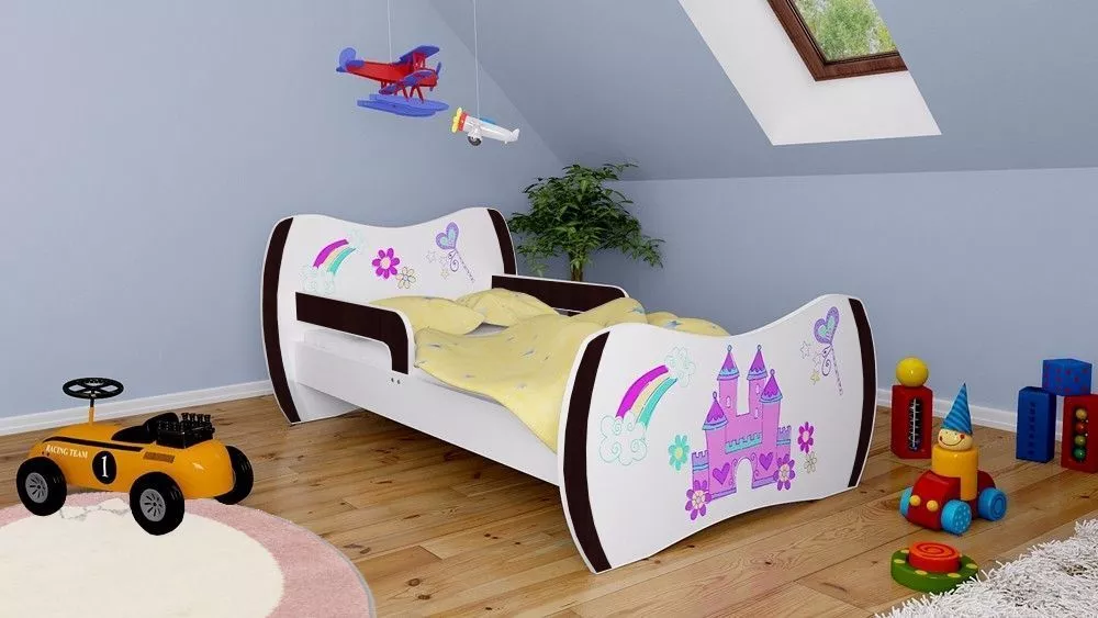 Bērnu gulta Dream L05 180x90 DM36 ar stelāžu Guļamvietas platums: 90 cm, Guļamvietas garums: 180 cm, · 114 × 184 × 71 cm